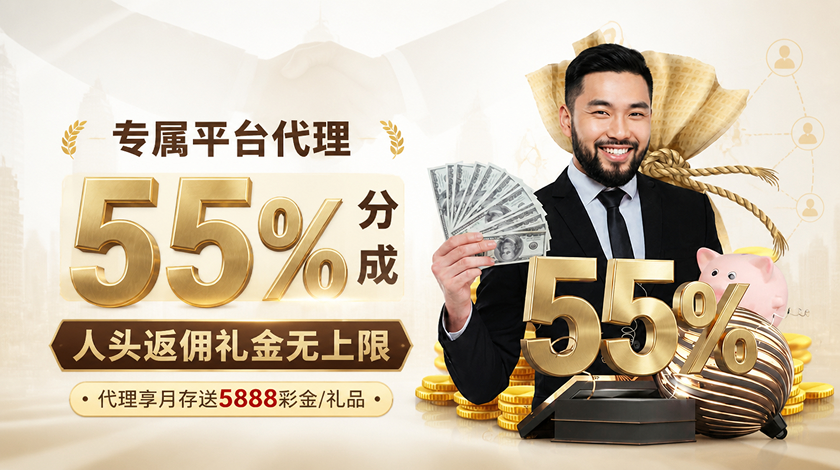 专属平台代理，55%分成
